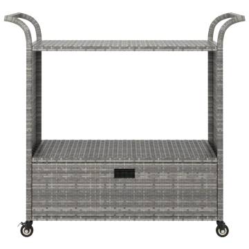 Stylish Grey Bar Cart with Drawer | 100x45x97 cm | Hipomarket