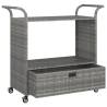 Stylish Grey Bar Cart with Drawer | 100x45x97 cm | Hipomarket