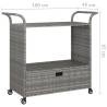 Stylish Grey Bar Cart with Drawer | 100x45x97 cm | Hipomarket