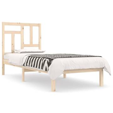 Solid Wood Pine Bed Frame 90x200 cm - Hipomarket