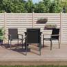 5 Piece Garden Dining Set Black Textilene and Steel Size 80 cm table length Number of 4 