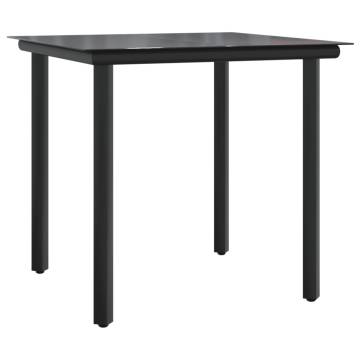 5 Piece Garden Dining Set - Black Textilene & Steel