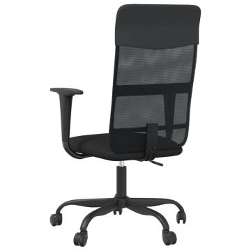 Adjustable Black Mesh & Faux Leather Office Chair - Comfortable Design