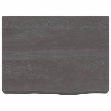 Dark Brown Bathroom Countertop - Solid Oak 40x30cm | Hipo Market