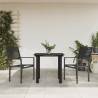 3 Piece Garden Dining Set Black Steel and Textilene Size 80 cm table length Number of 2 