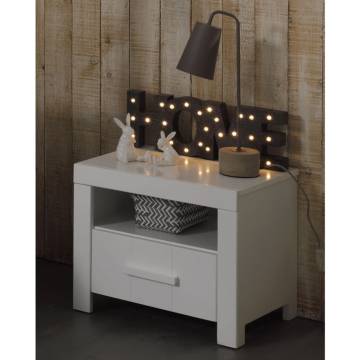 Vipack Erik Nightstand with Drawer - Stylish White Bedside Table