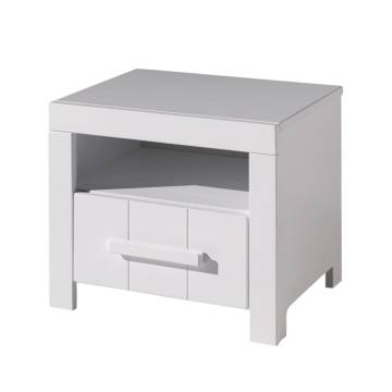 Vipack Erik Nightstand with Drawer - Stylish White Bedside Table