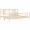 Solid Wood Bed Frame with Headboard 200x200 cm - HipoMarket