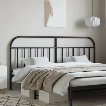 Stylish Black Metal Headboard - 193 cm | HipoMarket