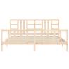 Solid Wood Bed Frame with Headboard 200x200 cm - HipoMarket