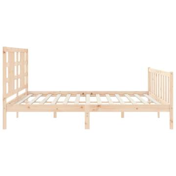 Solid Wood Bed Frame with Headboard 200x200 cm - HipoMarket