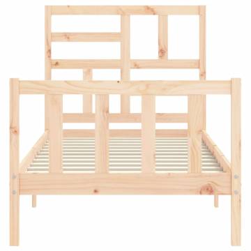 Solid Wood Bed Frame with Headboard 100x200 cm - HipoMarket