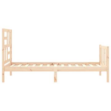 Solid Wood Bed Frame with Headboard 100x200 cm - HipoMarket