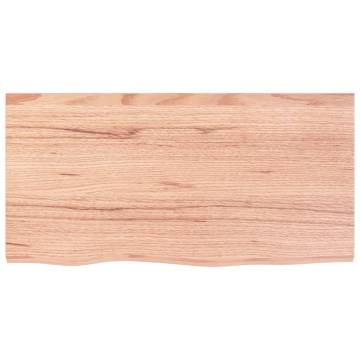 Light Brown Wooden Bathroom Countertop - Solid Oak 80x40 cm