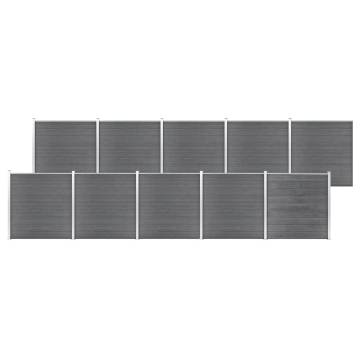 Garden Fence WPC 1737x186 cm Grey | Durable Privacy Barrier