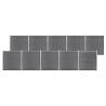 Garden Fence WPC 1737x186 cm Grey Colour grey Quantity in Package 1 Model 10 sections 