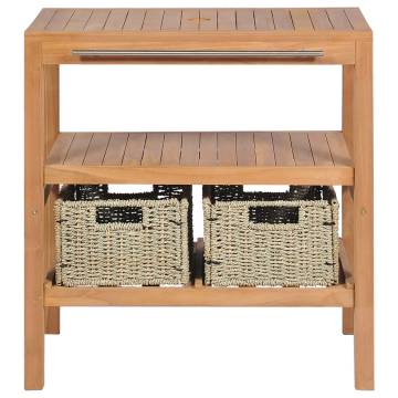 Stylish Bathroom Vanity Cabinet with 2 Baskets - Hipomarket