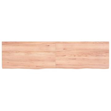 Light Brown Wall Shelf | Solid Oak Wood, 120x30 cm