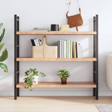 Light Brown Wall Shelf | Solid Oak Wood, 120x30 cm