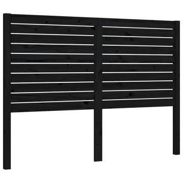 Black Small Double Bed Frame with Headboard - Solid Wood