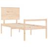 Solid Wood Bed Frame with Headboard - 90x200 cm | HipoMarket