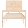 Solid Wood Bed Frame with Headboard - 90x200 cm | HipoMarket