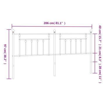 Stylish Metal Headboard in White - 200 cm | HiPo Market