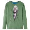 Kids' T-shirt with Long Sleeves Light Khaki 116 Colour khaki Size 116 (5-6y) 