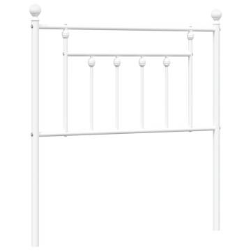 Metal Headboard White 80 cm - Stylish & Sturdy Design