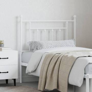 Metal Headboard White 80 cm - Stylish & Sturdy Design