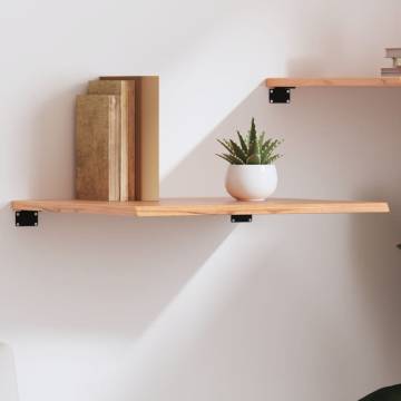 Light Brown Solid Oak Wall Shelf - 60x50 cm | Hipo Market