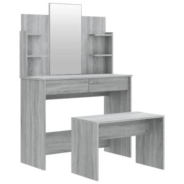 Stylish Grey Sonoma Dressing Table Set - 96x40x142 cm