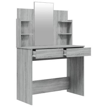 Stylish Grey Sonoma Dressing Table Set - 96x40x142 cm