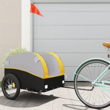 Bike Trailer Black and Yellow - 45 kg Iron | HipoMarket