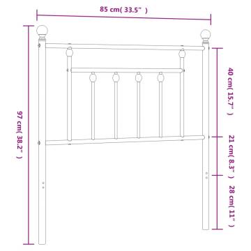 Metal Headboard White 80 cm - Stylish & Sturdy Design