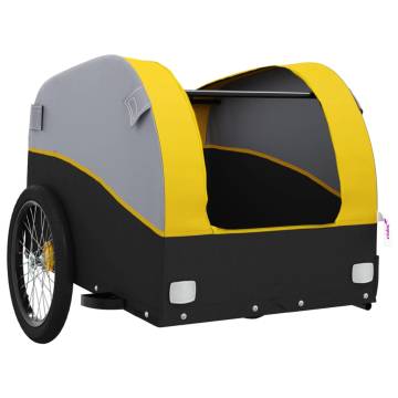 Bike Trailer Black and Yellow - 45 kg Iron | HipoMarket