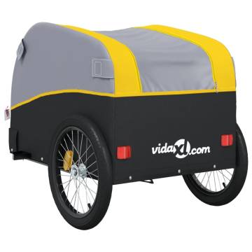 Bike Trailer Black and Yellow - 45 kg Iron | HipoMarket