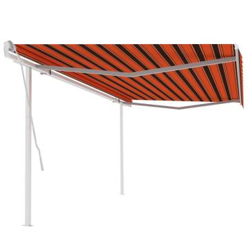 Manual Retractable Awning 5x3m - Orange & Brown | Hipomarket