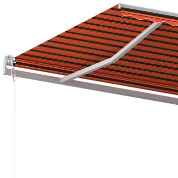 Manual Retractable Awning 5x3m - Orange & Brown | Hipomarket