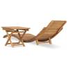 Folding Sun Lounger with Table - Solid Teak Wood | HipoMarket