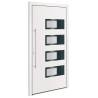 Front Door White 100x200 cm Aluminium & PVC | HipoMarket UK