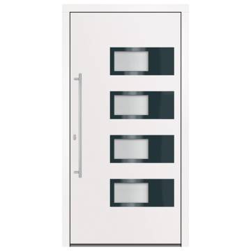 Front Door White 100x200 cm Aluminium & PVC | HipoMarket UK