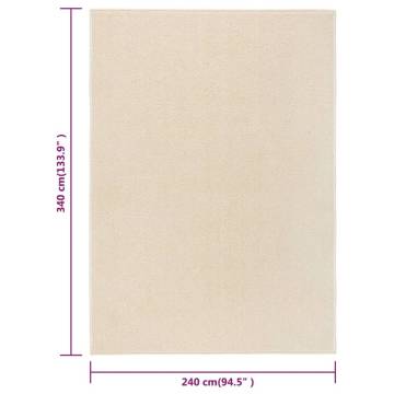 Elegant Cream Short Pile Rug 240x340 cm | Hipomarket