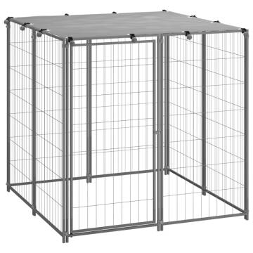 Dog Kennel Silver 110x110x110 cm Steel - Durable & Safe