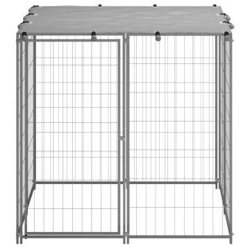 Dog Kennel Silver 110x110x110 cm Steel - Durable & Safe