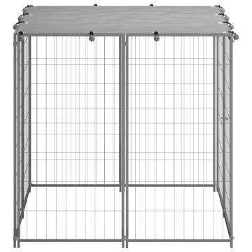 Dog Kennel Silver 110x110x110 cm Steel - Durable & Safe