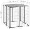 Dog Kennel Silver 110x110x110 cm Steel - Durable & Safe