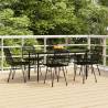 7 Piece Garden Dining Set Black Poly Rattan Colour black Size 160 cm table length Number of 6 