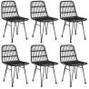 7 Piece Garden Dining Set - Black Poly Rattan | HipoMarket UK