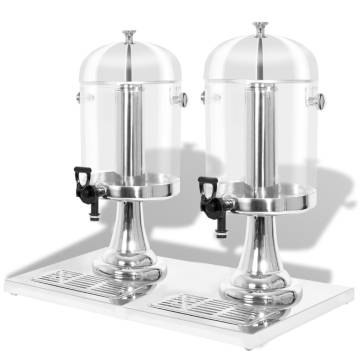 Double Juice Dispenser - Stainless Steel 2 x 8 L | HipoMarket